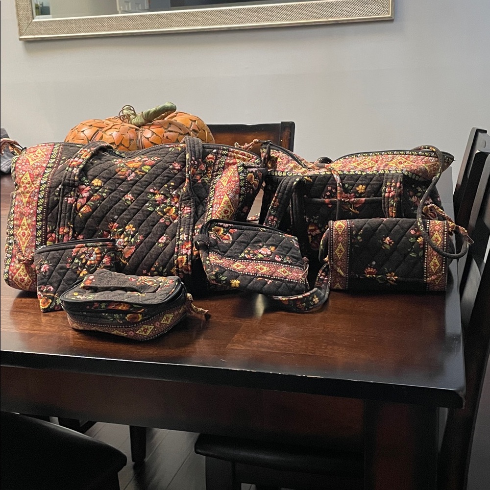 Vera Bradley Black and Red Floral Quilted Bag